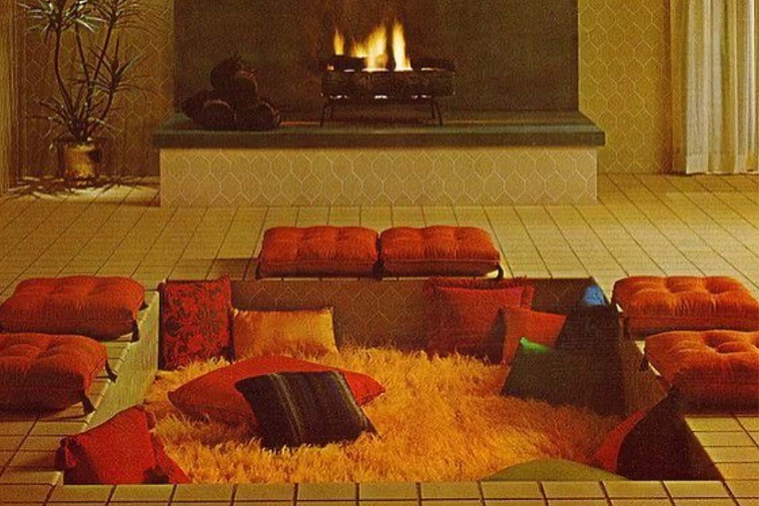 70s pit living room