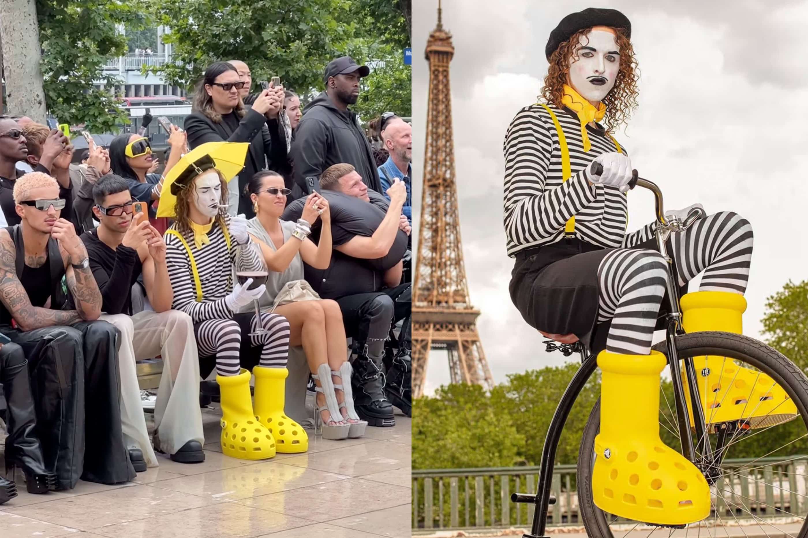 MSCHF debut Big Yellow Crocs collab at Paris Fashion Week