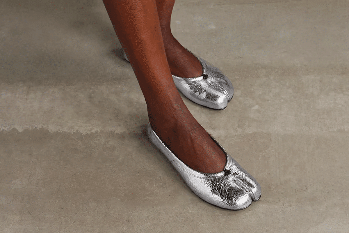 Silver maison margiela tabis