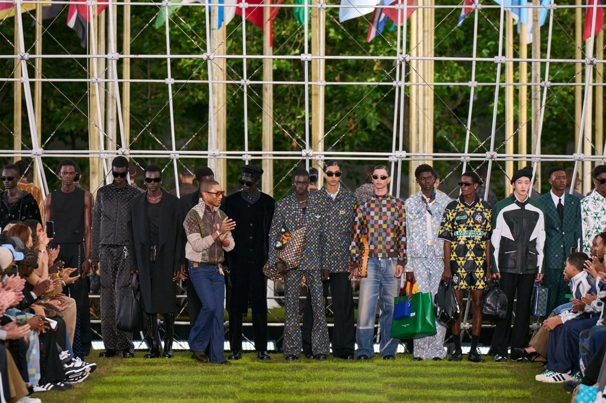 Pharrell's third show for Louis Vuitton menswear sees the House's SS25 show pop up at the UNESCO Headquarters in Paris.