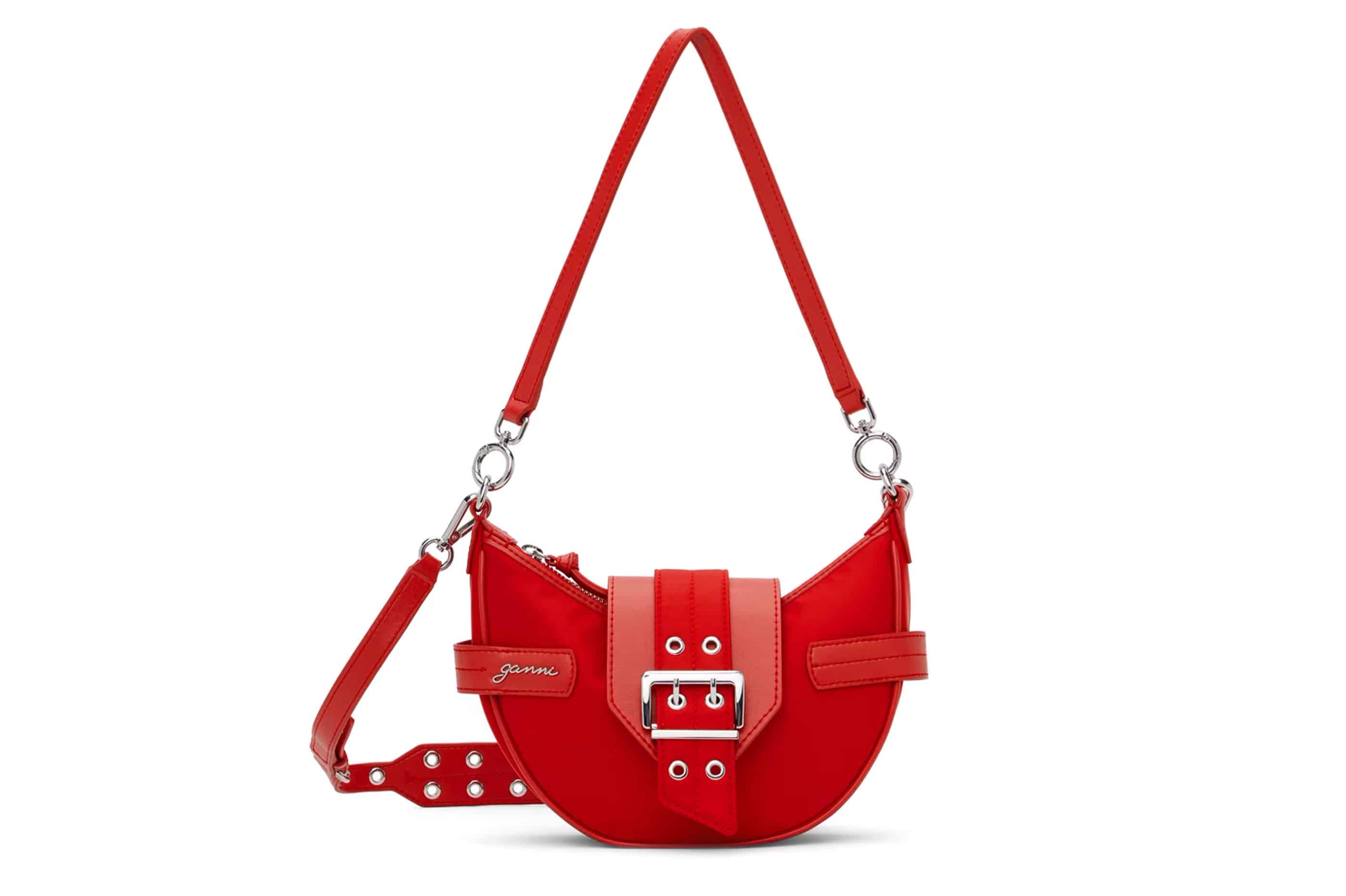 GANNI Red Small Bucky Crossbody Bag